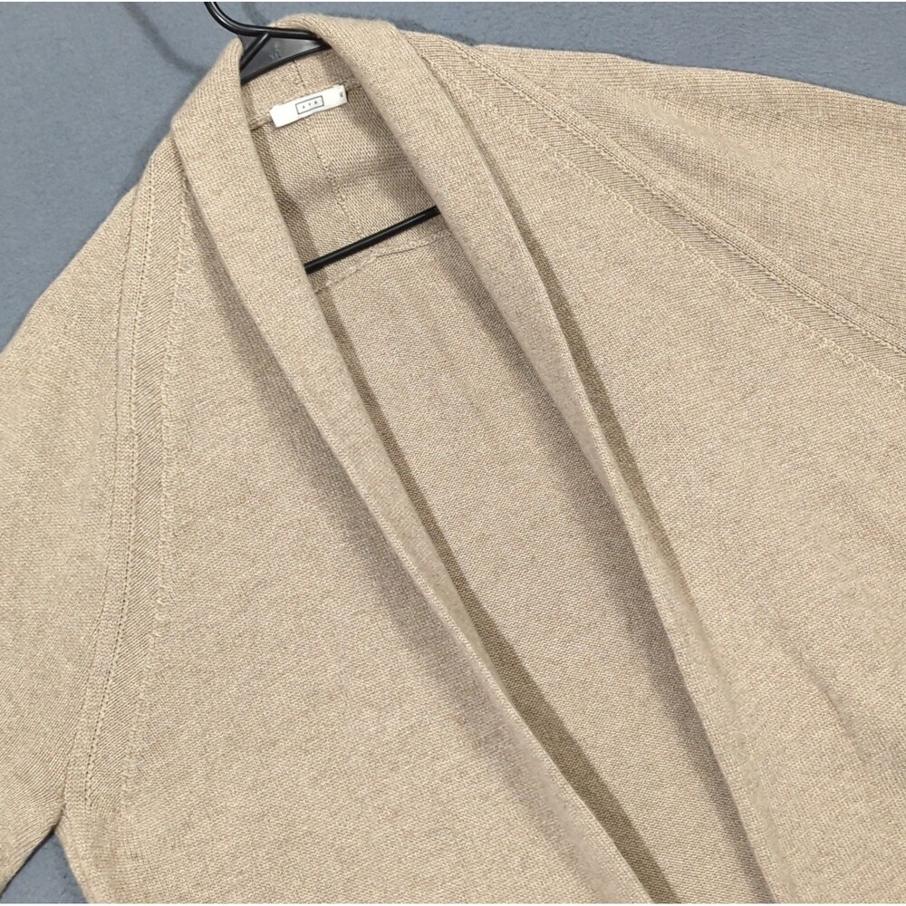 AYR Cardigan Sweater Women's XL Light Brown 100% Cashmere Shawl Collar Pockets